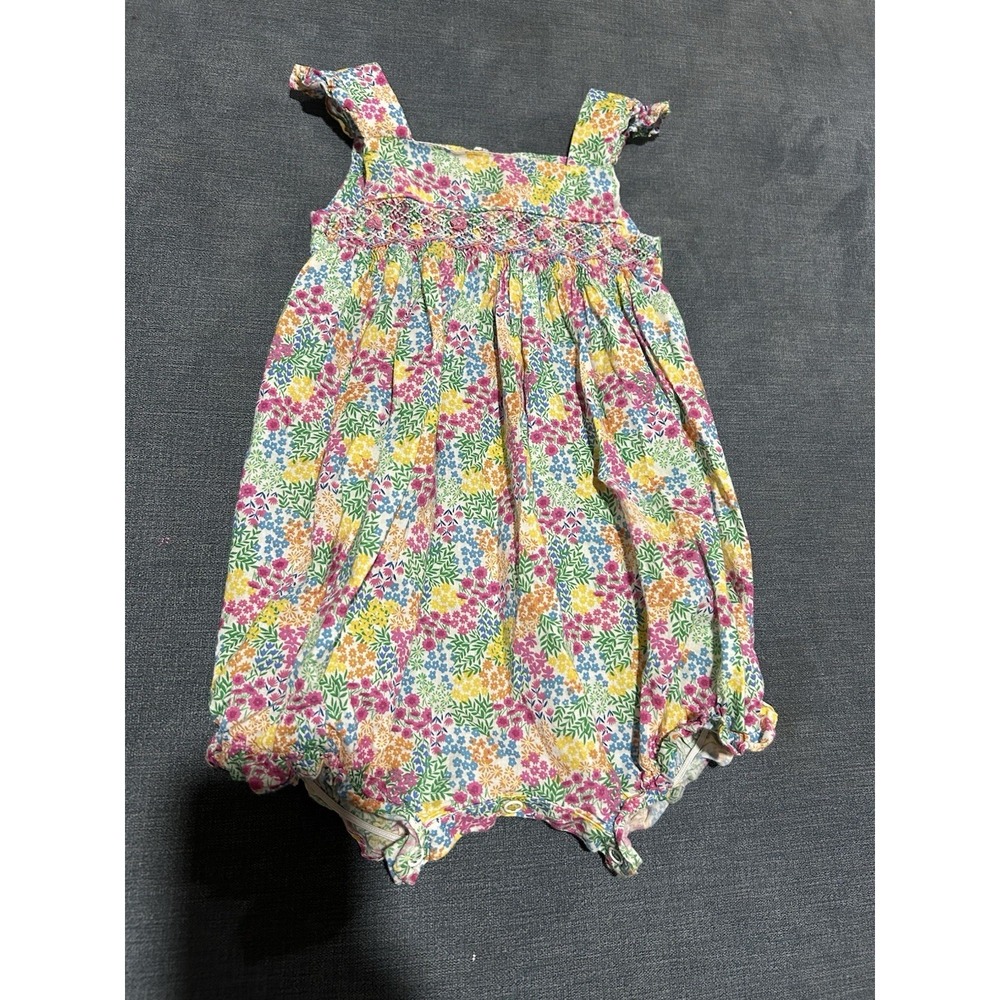 Edgehill Collection Smocked Floral One Piece Outfit Size 9 Month